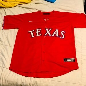 Selling a red texas rangers jersey #5 Seager in very good shape almost new.